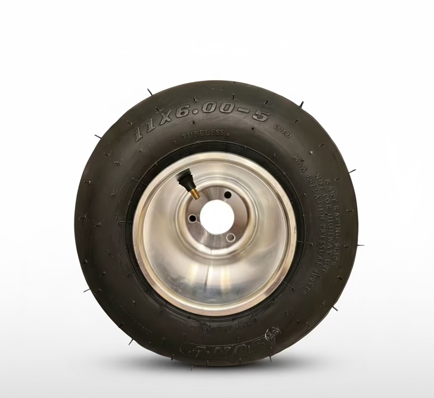 11X6.00-5  Slick Tread go-Kart tire

Mounted Rim & Tire 
SUNF Tubeless Tire