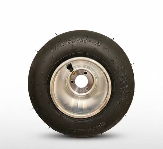 11X6.00-5  Slick Tread go-Kart tire

Mounted Rim & Tire 
SUNF Tubeless Tire