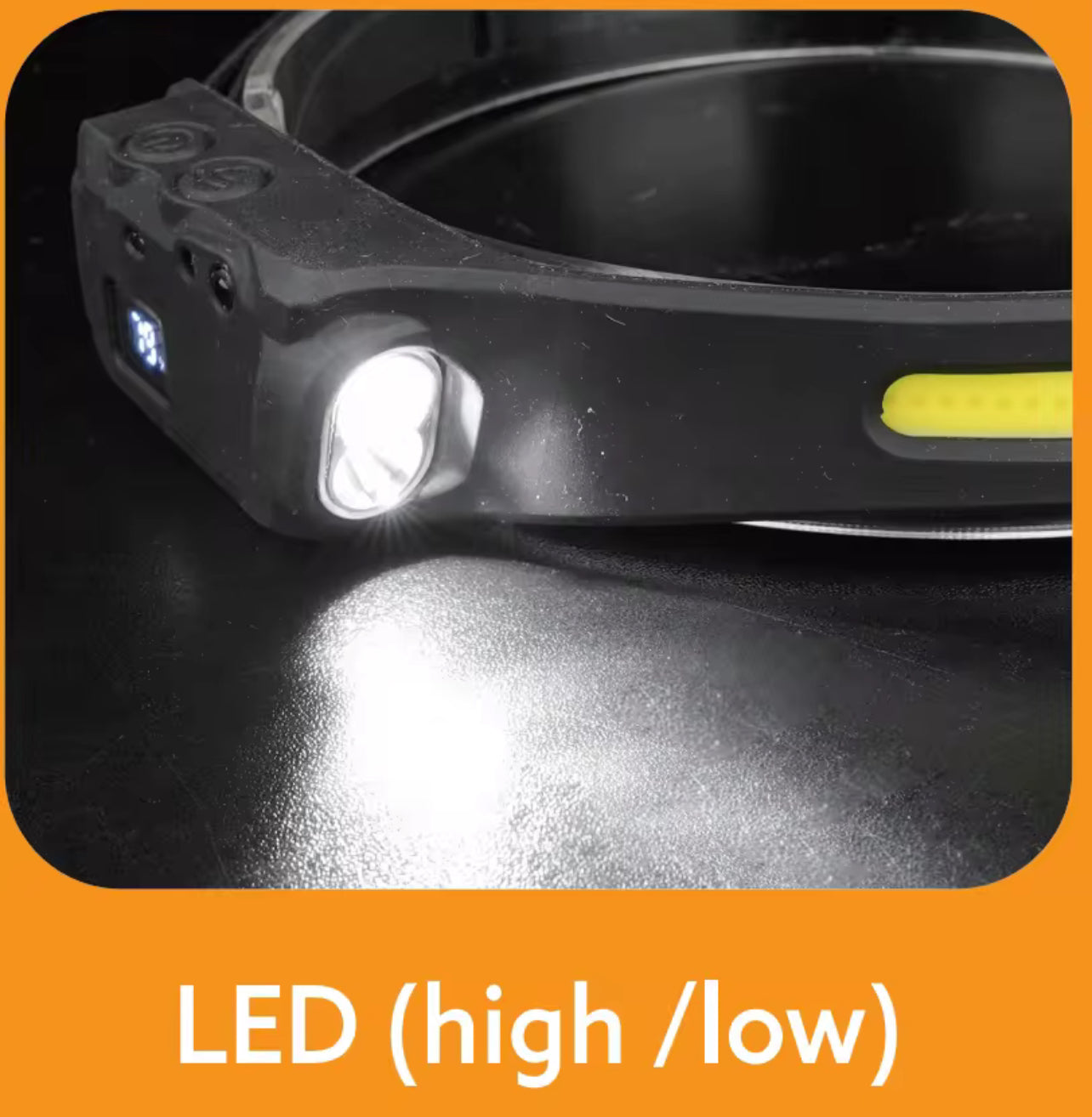 LED Headlamp, Type -C Rechargeable Flashlight. 230 Wide Beam Headlight, Motion Sensor w/ Digital Battery Diaplay